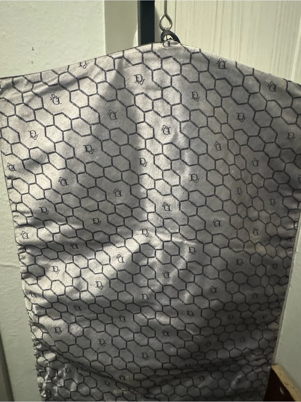 Dior Gray Hexagon Monogram Makeup/Jewelry organizer with Bow Tie Accent